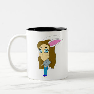 chibi bunnygirl Two-Tone coffee mug