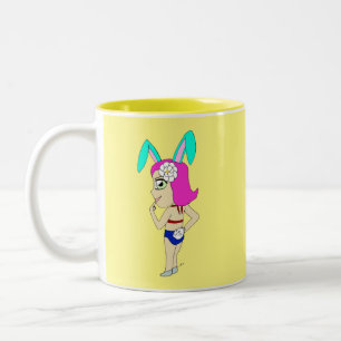 chibi bunnygirl Two-Tone coffee mug