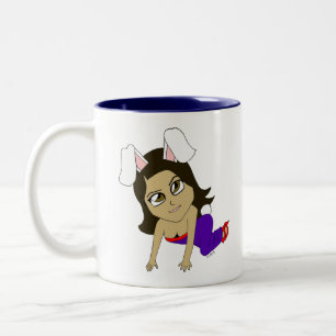 chibi bunnygirl Two-Tone coffee mug