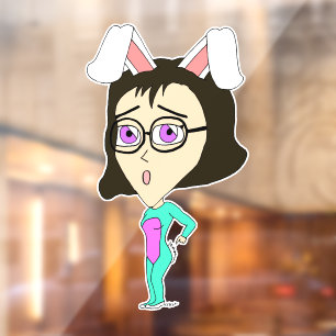 chibi bunnygirl window cling