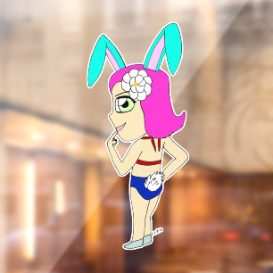 chibi bunnygirl window cling