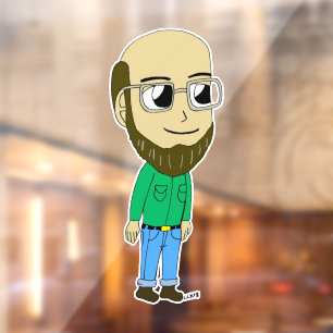 chibi button window cling