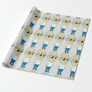 chibi button wrapping paper