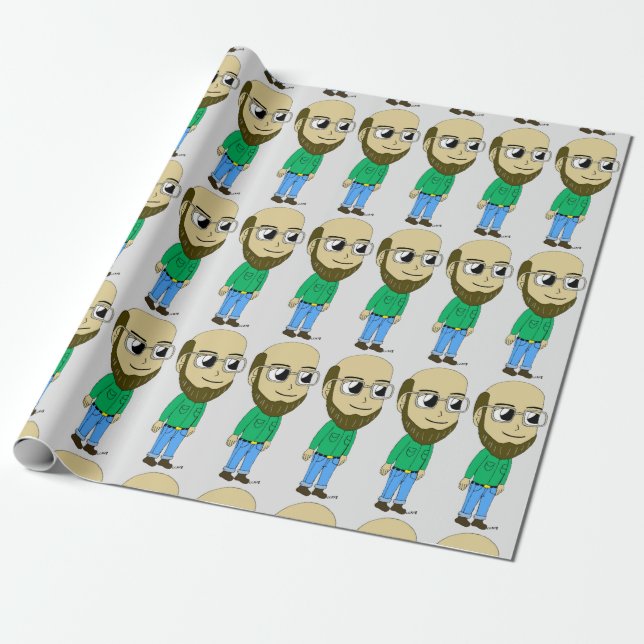chibi  button wrapping paper (Unrolled)