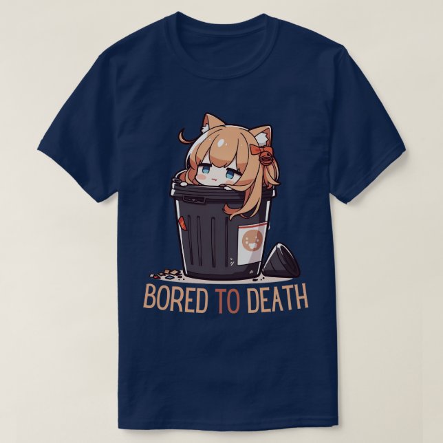 Chibi Cat Bored T-Shirt (Design Front)