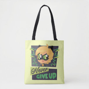 Chibi Cat Noir Never Give Up Tote Bag