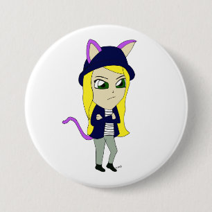 chibi catgirl 3 inch round button