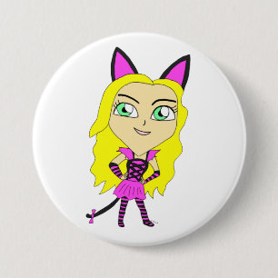chibi catgirl 3 inch round button