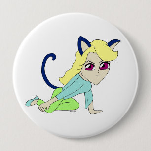 chibi catgirl 4 inch round button