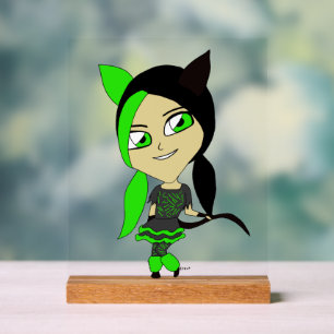 chibi catgirl acrylic sign