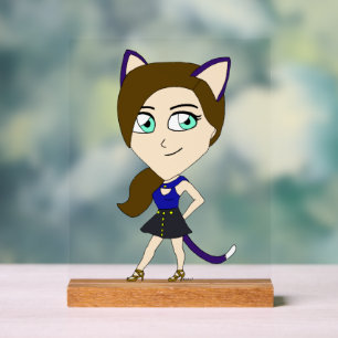 chibi catgirl  acrylic sign