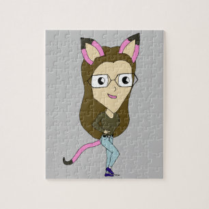 chibi catgirl jigsaw puzzle