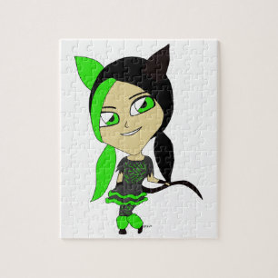 chibi catgirl  jigsaw puzzle