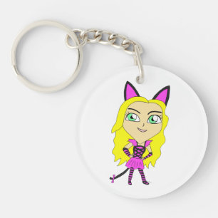 chibi catgirl keychain