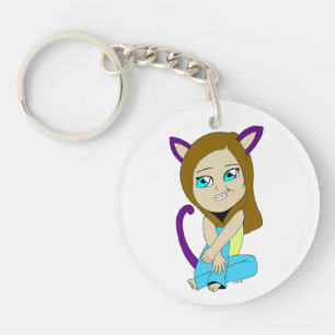 chibi catgirl keychain