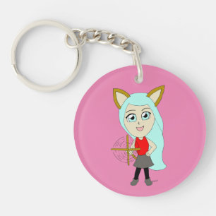 chibi catgirl  keychain