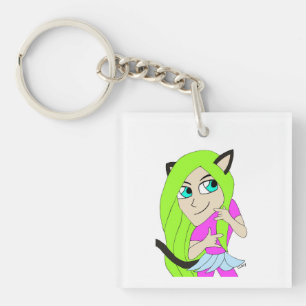 chibi catgirl keychain