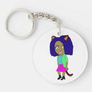 chibi catgirl  keychain