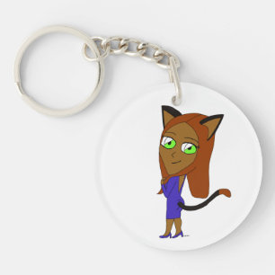 chibi catgirl keychain