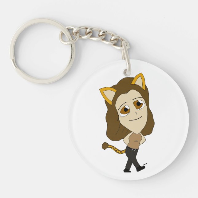 chibi catgirl  keychain (Front)