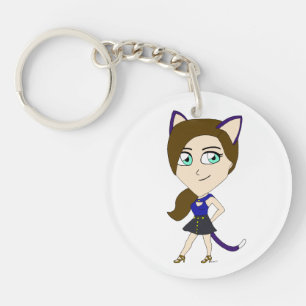 chibi catgirl keychain