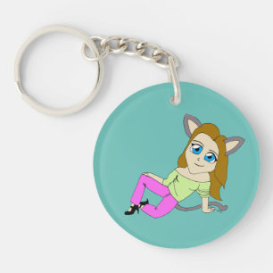 chibi catgirl   keychain