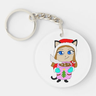 chibi catgirl keychain