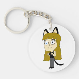 chibi catgirl keychain