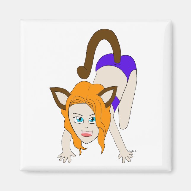 chibi catgirl  magnet (Front)