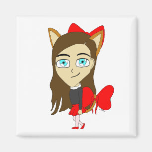 chibi catgirl magnet