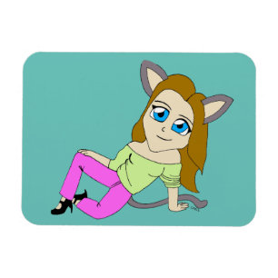 chibi catgirl magnet