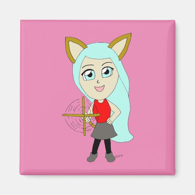 chibi catgirl  magnet (Front)