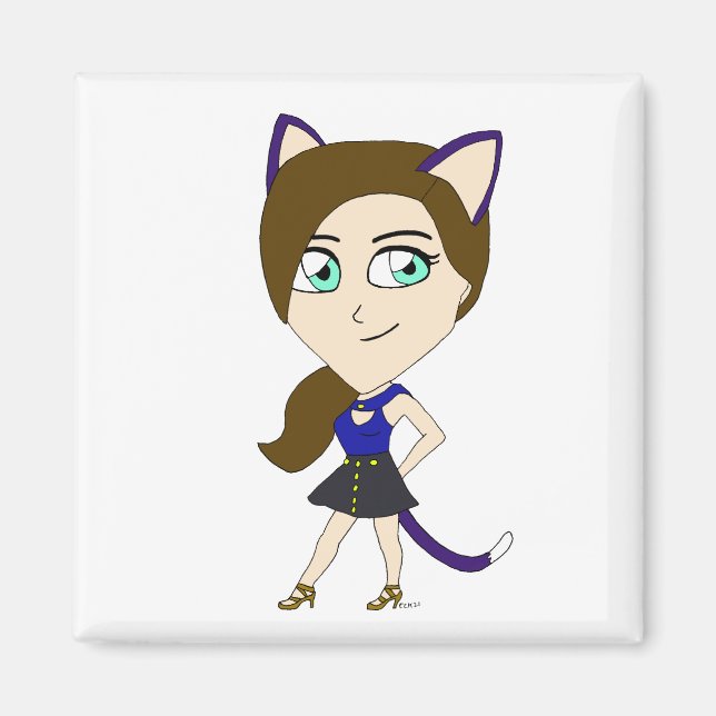 chibi catgirl magnet (Front)