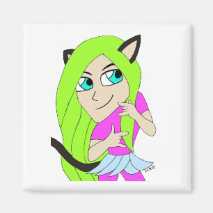 chibi catgirl magnet