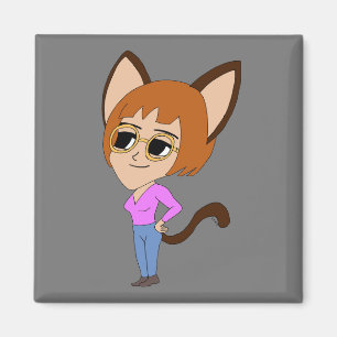 chibi catgirl  magnet