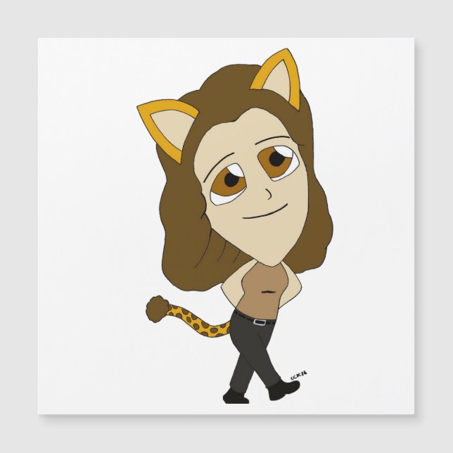chibi catgirl Magnetic Card (Front)