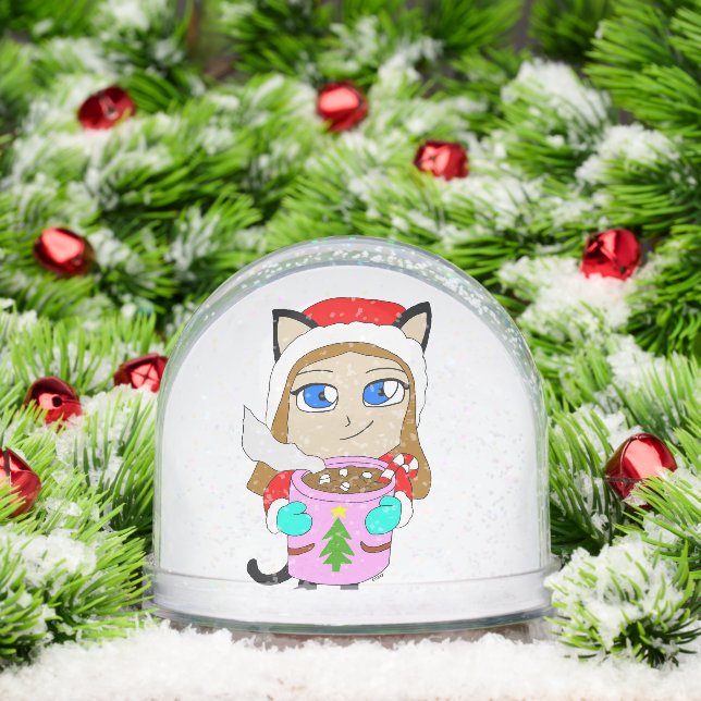 chibi catgirl ornement céramique (Noël)