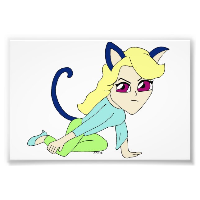 chibi catgirl  photo print (Front)