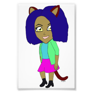 chibi catgirl photo print
