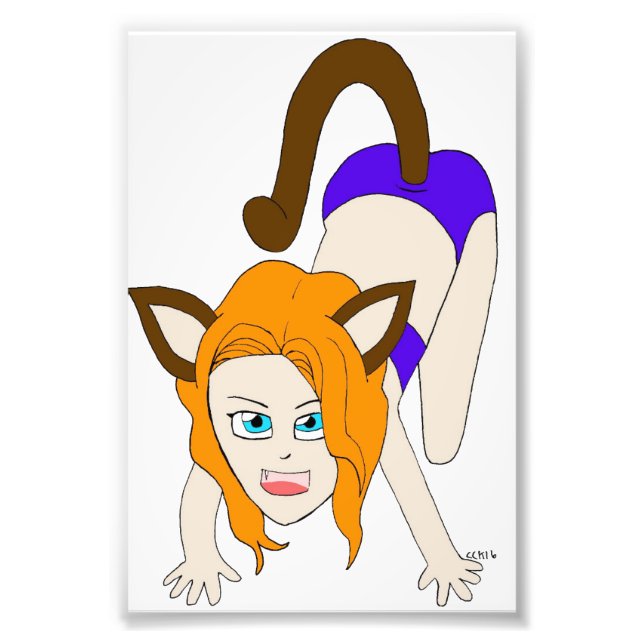 chibi catgirl photo print (Front)