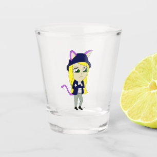chibi catgirl  shot glass
