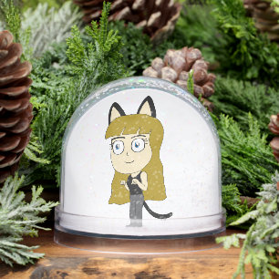 chibi catgirl     snowglobe