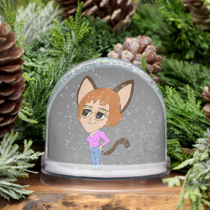 chibi catgirl   snowglobe