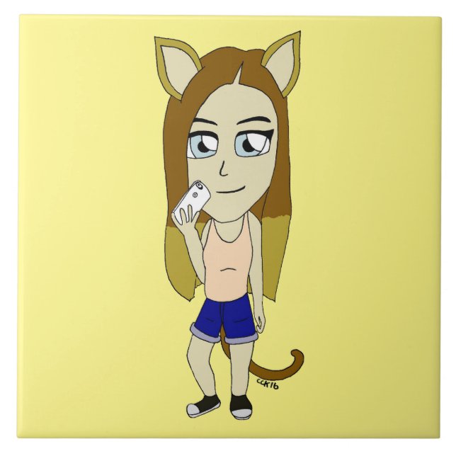 Chibi Catgirl Tile (Front)