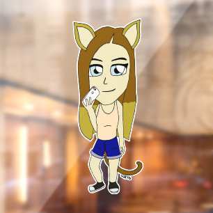 Chibi Catgirl Window Cling