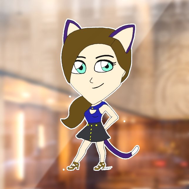 chibi catgirl  window cling (Sheet 2)