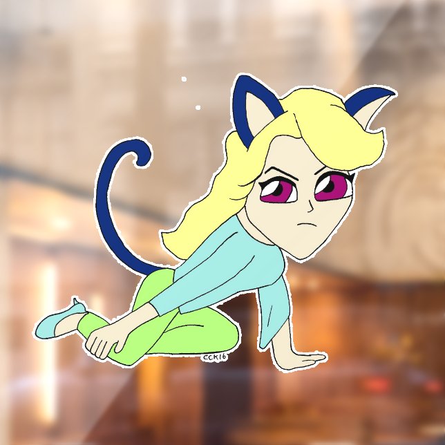 chibi catgirl  window cling (Sheet 2)