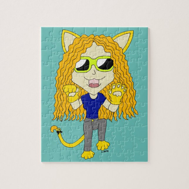 Chibi Catgirl with paws Jigsaw Puzzle (Vertical)