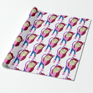 chibi catgirl wrapping paper