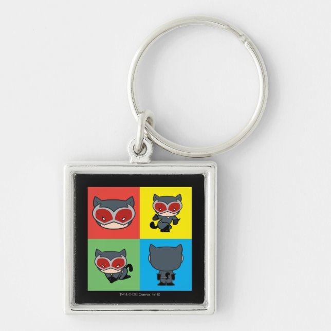 Chibi Catwoman Character Poses Keychain (Front)